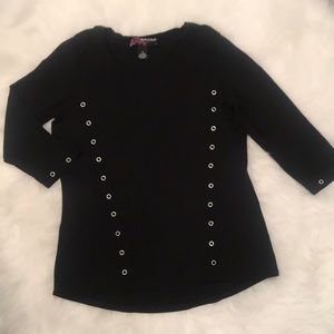 Peck & Peck Black Top W/ Grommet Accents Size Med